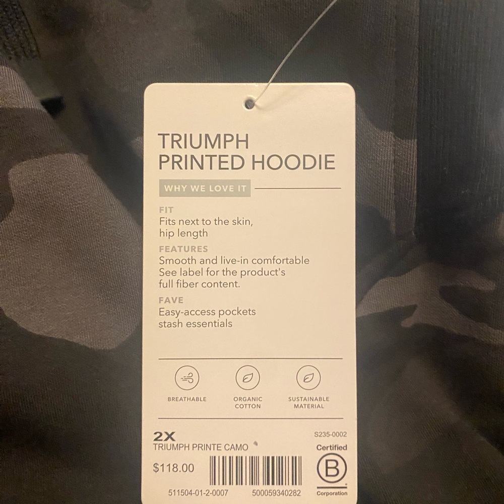 Athleta Women's Gray & Black Camo Zip Hoodie - Picture 3 of 5